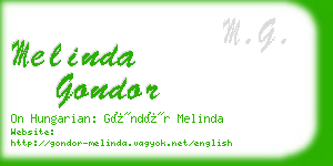 melinda gondor business card